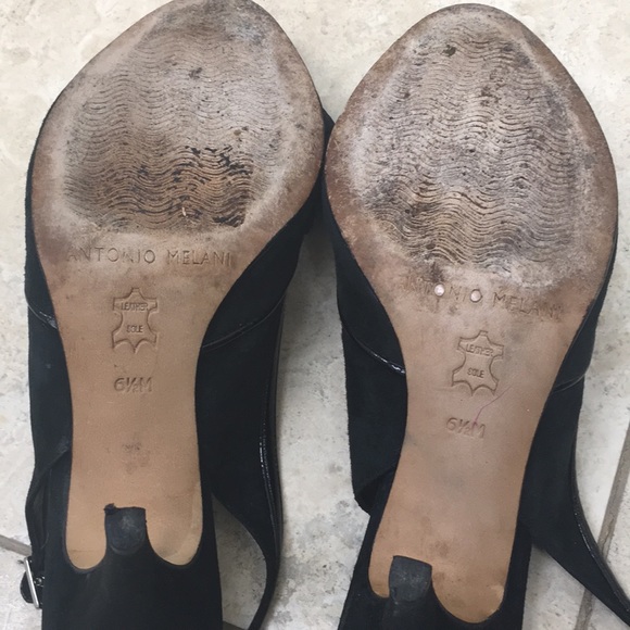 Antonio Melani Black Suede Healed Stiletto Sandal with Bows size 6.5, the go to - Picture 10 of 11